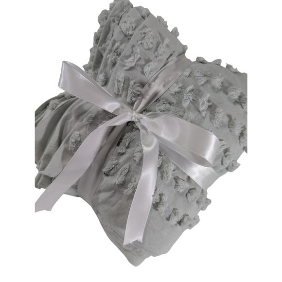 PURE COLLECTION BY INDIGO! SEAFOAM GREEN CHENILLE 100% COTTON SHOWER CURTAIN! - Picture 2 of 10